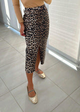 4022 Leopard print maxi skirt