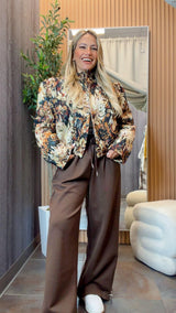 3353 Jacquard floral bomber jacket