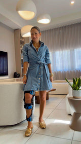 3195 Long sleeve denim mini dress
