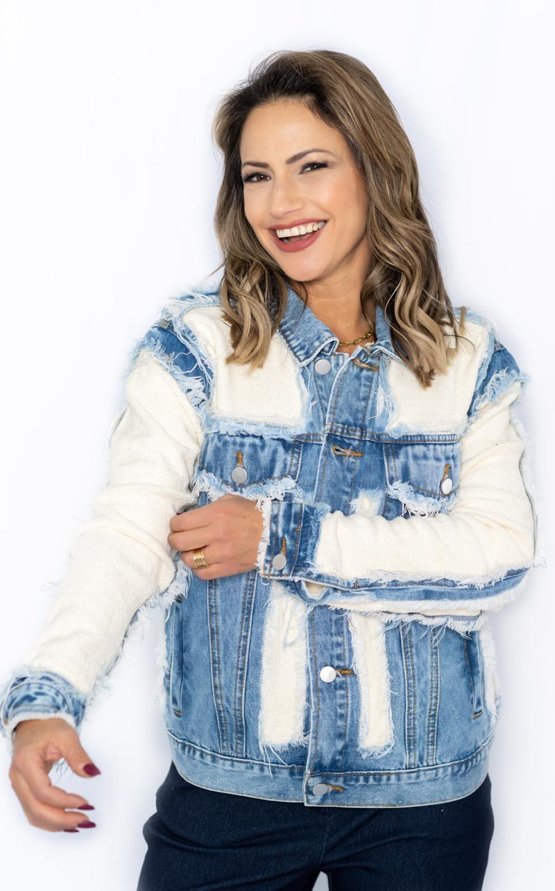 7063 Contrast denim jacket