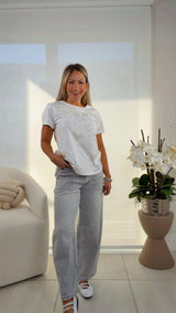 6924 Shiny and pearls hearts top