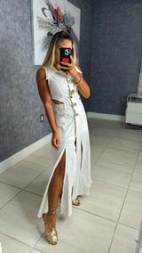 4111 Senses pin maxi dress