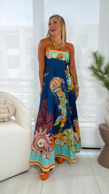 6828 Sea print dress