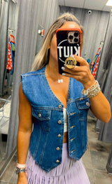 3116 Denim vest with pockets