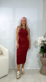 2001 Knit slim midi dress