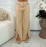 5052 Denim pants with details on side leg
