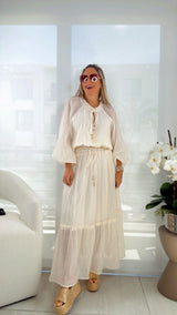 8195 Boho top and maxi skirt set