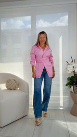 5240 Waist-tie blouse