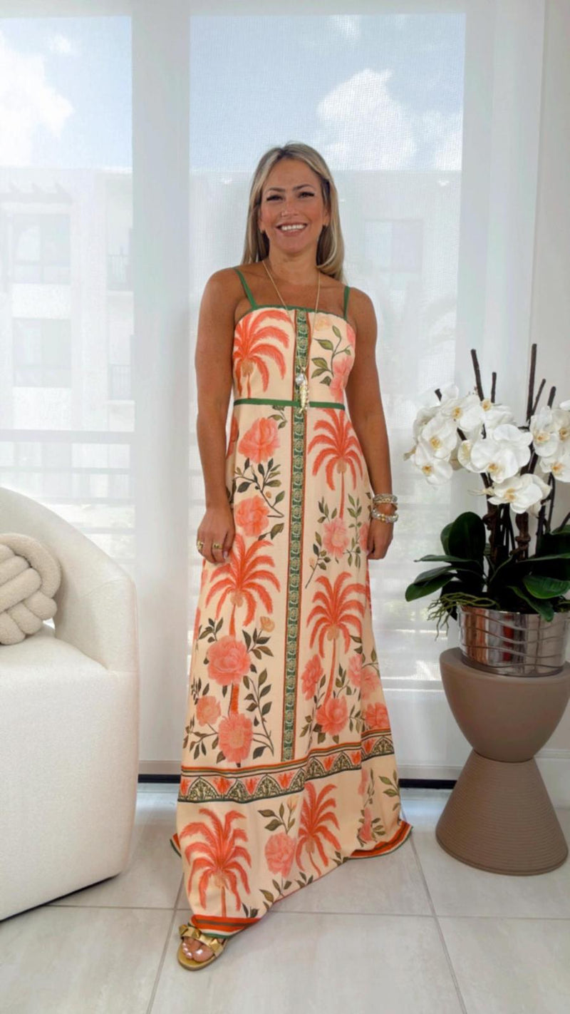 0879 Tropical printed dress