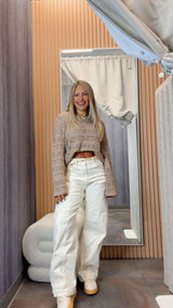 0091 Boot detail barrel denim pants