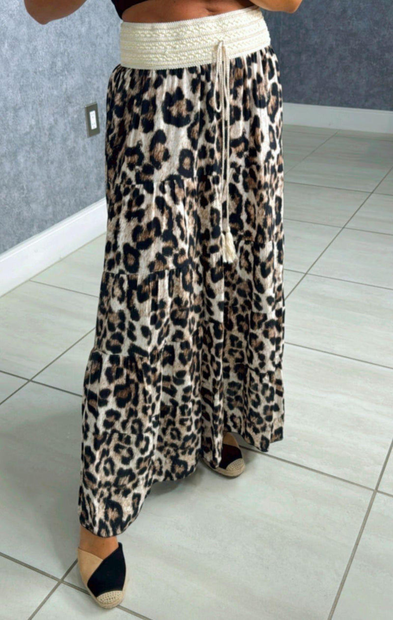 9160 Leopard print maxi skirt