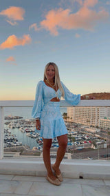 1110 Snake printed long sleeve mini dress Kiut
