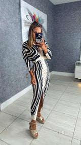 3739 Printed long sleeve dress
