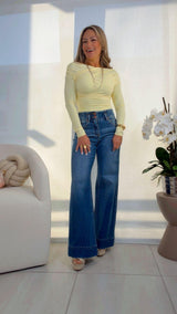 6846 Drapped long sleeve top