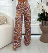 5093 Wide leg boho print pants