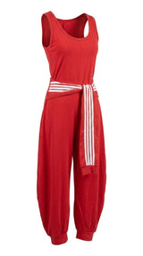 6243 Faux-Sleeve tie jumpsuit