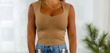 4043 Cinched front capsleeve top