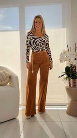 6492 Animal print Long-sleeved seamless bodysuit