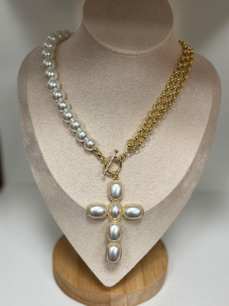 DL149 Pearl maxi cross choker
