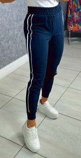 9808 Crepe jogger with side stripe