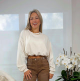 3096 Elasticized gathered hem sweater