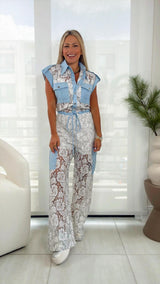 2605 Lace contrast jumpsuit