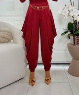 1446 Pants with front and back pleats
