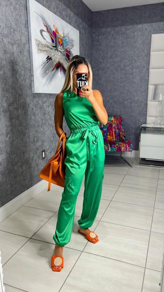 319R One shoulder jogger jumpsuit