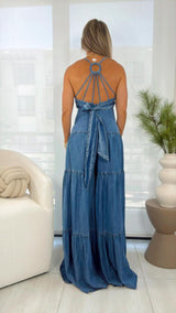 7224 O-ring back wide leg jumpsuit