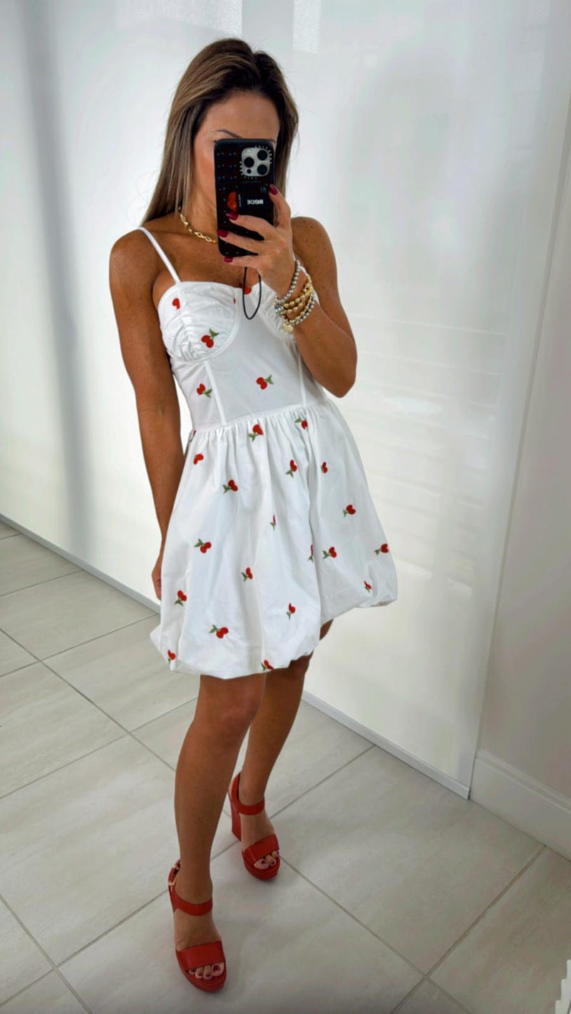 4172 Cherries bubble dress