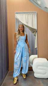 1905 Boho denim print jumpsuit Kiut