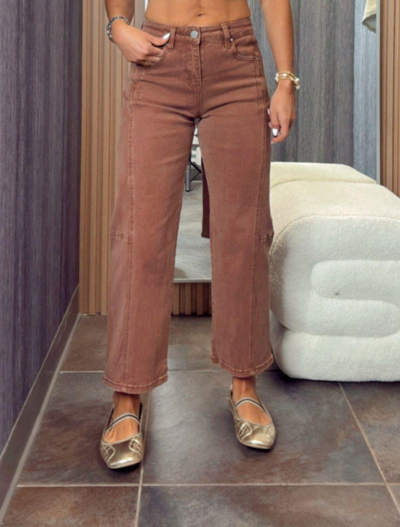 1058 High rise crop wide pants