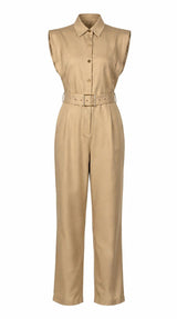 8022 Button down jumpsuit with belt