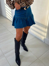 4855 Denim mini skirt with belt