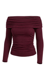 5258 Ruched off shoulder top