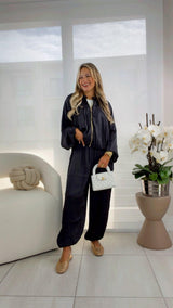 4918 Balloon bomber jacket and pants set