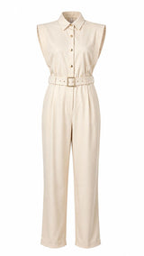 8022 Button down jumpsuit with belt