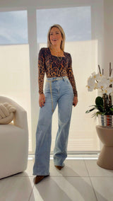 1935 High rise wide leg denim pants
