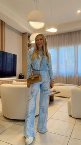 1854 Urban stars print top and pant Kiut set