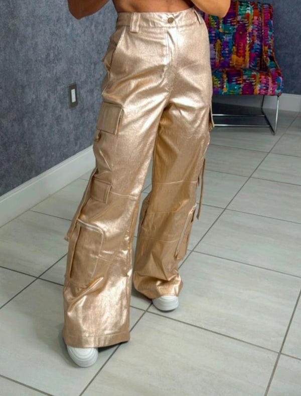 3322 Shiny cargo pants