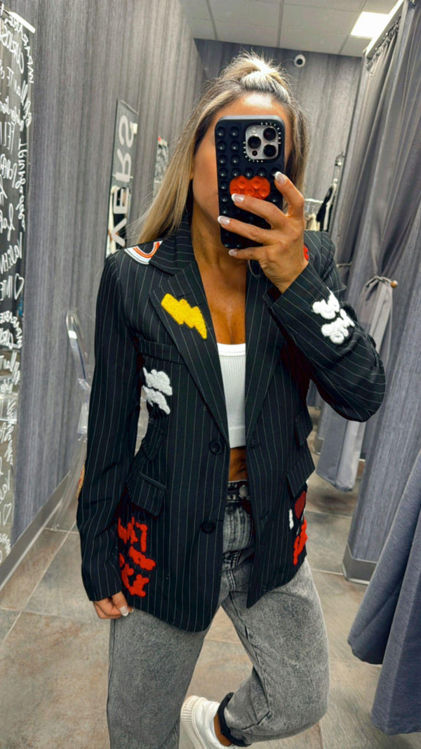 4106 Patch embellished blazer