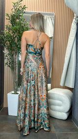 1320 Scarf printed maxi dress