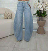 1730 High waist denim barrel pants