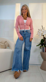 E100 Seamless ribbed crop long sleeve jacket