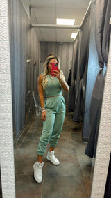 3982 French terry tank top and jogger set