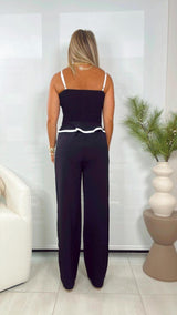3012 Stripe side top and pants set