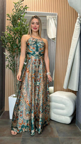 1320 Scarf printed maxi dress