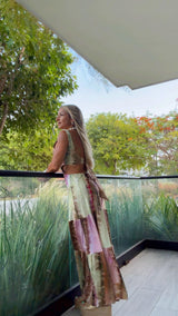 1932 Earth muse open back maxi dress Kiut