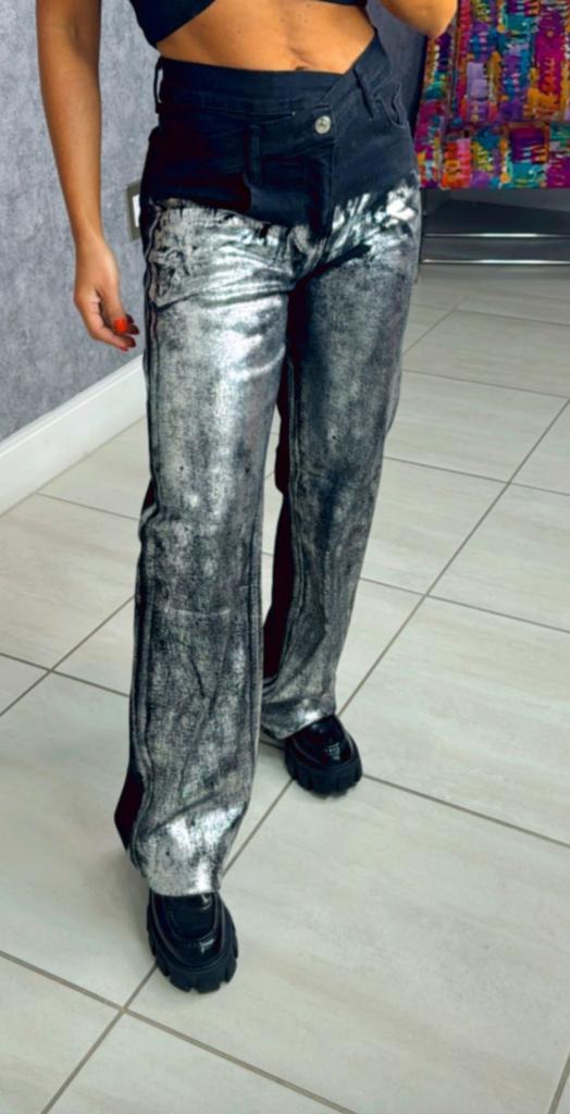 1397 Jeans with silver paint on front