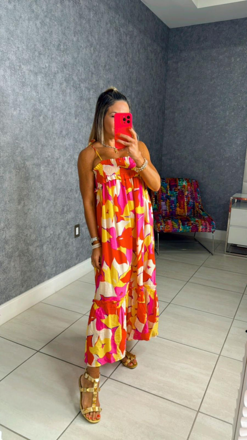 4900 Floral print midi dress